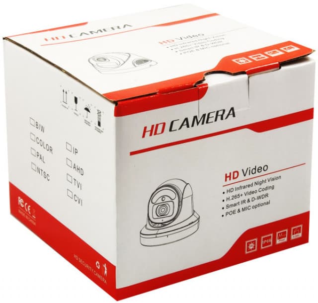 CAM-AHD2MP-DHM20 GMB DOME kamera 2 mpix AUDIO B/W 20M 2.8 mm 4 In 1, AHD/TVI/CVI/CVBS 43074