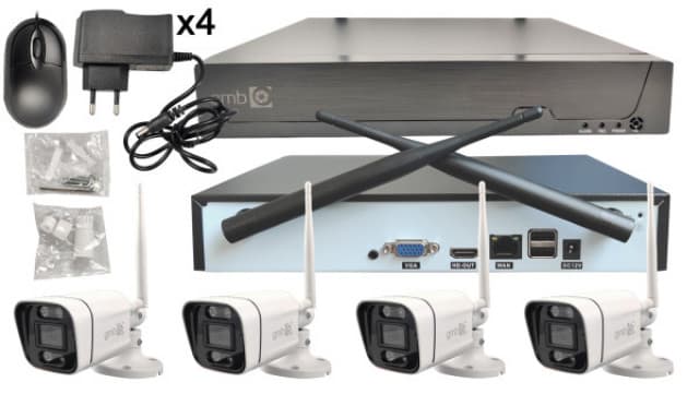 CAM-IP3MP-WiFiKITXM4 GMB kamera 3 mpix set wifi 4 kamere full color app xmeye sa mikrofonom 43077