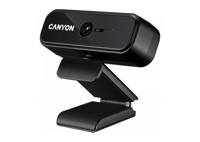 CANYON C2 720P HD 1.0Mega fixed focus webcam with USB2.0. connector, 360° rotary view scope, 1.0Mega pixels, built in MIC, Resolution 1280*720(1920*1080 by interpolation), viewing angle 46°, cable length 1.5m, 90*60*55mm, 0.104kg, Black