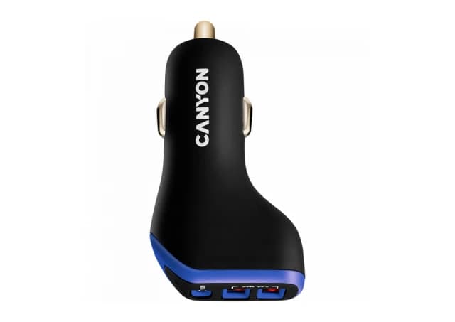 CANYON car charger C-08 PD 18W USB-C 2USB-A Black Purple