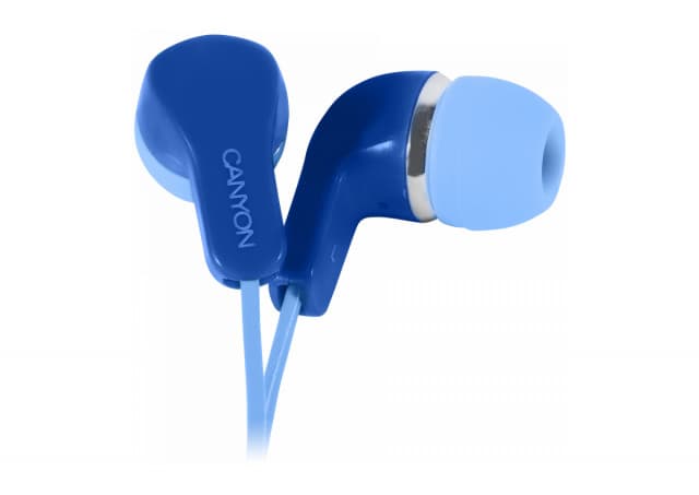 CANYON EPM-02 Stereo Earphones with inline microphone, Blue, cable length 1.2m, 20*15*10mm, 0.013kg