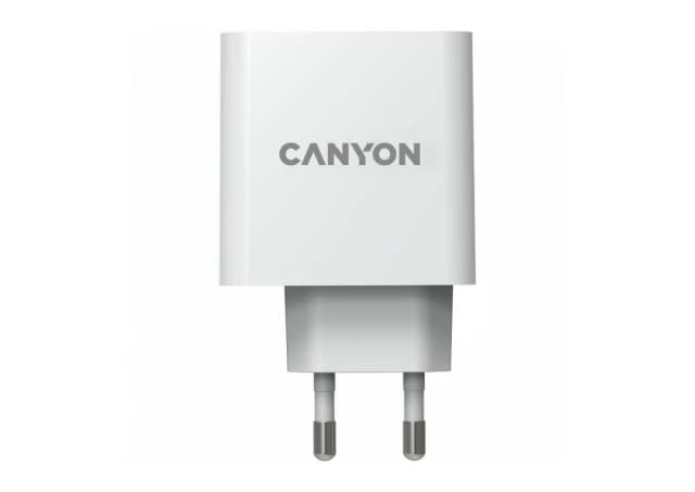 CANYON H-65, GAN 65W charger  Input:  100V-240V Output: 5.0V3.0A /9.0V3.0A /12.0V-3.0A/ 15.0V-3.0A /20.0V3.25A , Eu plug, Over- Voltage ,  over-heated, over-current and short circuit protection Compliant with CE RoHs,ERP. Size: 53*53*29mm, 110g, Whit