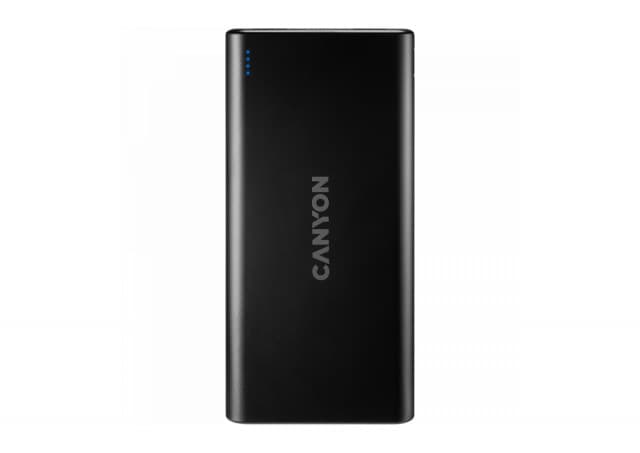 CANYON PB-106 Power bank 10000mAh Li-poly battery, Input 5V/2A, Output 5V/2.1A(Max), USB cable length 0.3m, 140*68*16mm, 0.24Kg, Black