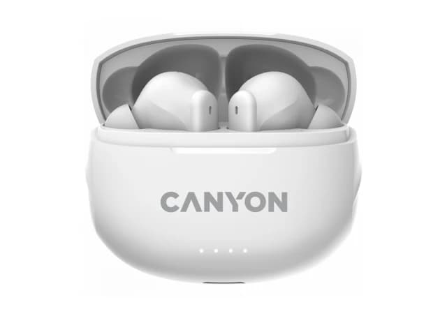 CANYON TWS-8, Bluetooth headset, with microphone, with ENC, BT V5.3 BT V5.3 JL 6976D4, Frequence Response:20Hz-20kHz, battery EarBud 40mAh*2+Charging Case 470mAh, type-C cable length 0.24m, Size: 59*48.8*25.5mm, 0.041kg, white