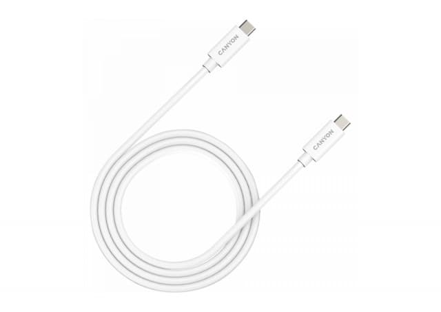 CANYON UC-44, cable, U4-CC-5A1M-E, USB4 TYPE-C to TYPE-C cable assembly 40G 1m 5A 240W(ERP) with E-MARK, CE, ROHS, white