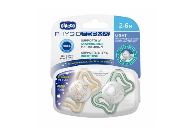 CHICCO LAŽA LIGHT NOĆNA, SILIKON,2-6M,2KOM