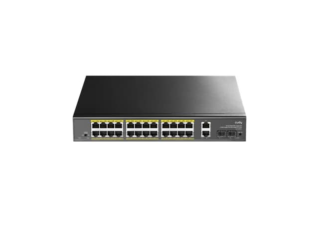 CUDY GS1026PS2 24-Port Gigabit PoE+ Switch with 2 Uplink Gigabit Ports and 2 Gigabit SFP Slots 300W 