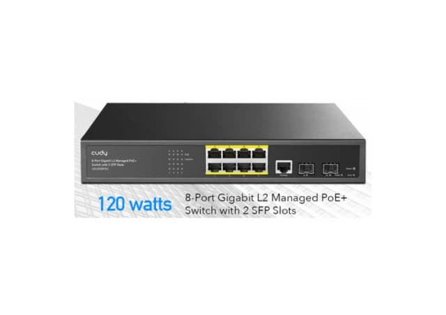 Cudy GS2008S2 8-Port Layer 2 Managed Gigabit Switch with 2 Gigabit SFP Slots