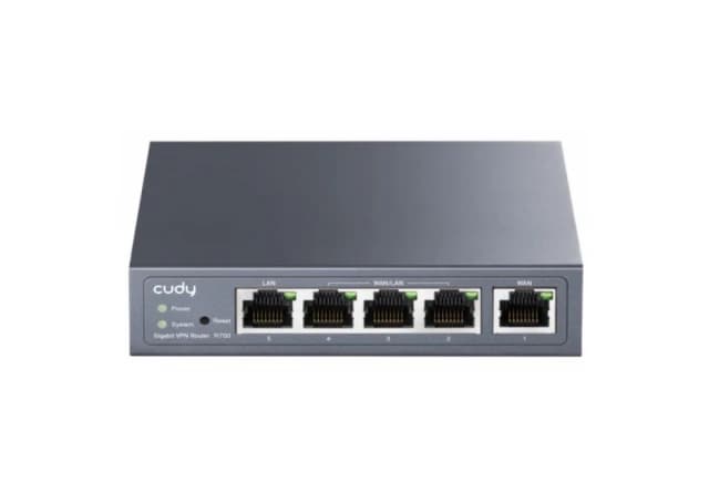 Cudy R700 Gigabit Multi-WAN VPN Router, 1Gbit WAN, 3Gibt LAN/WAN, 1Gbit LAN, 128MB DDR, 16MB NOR Fl