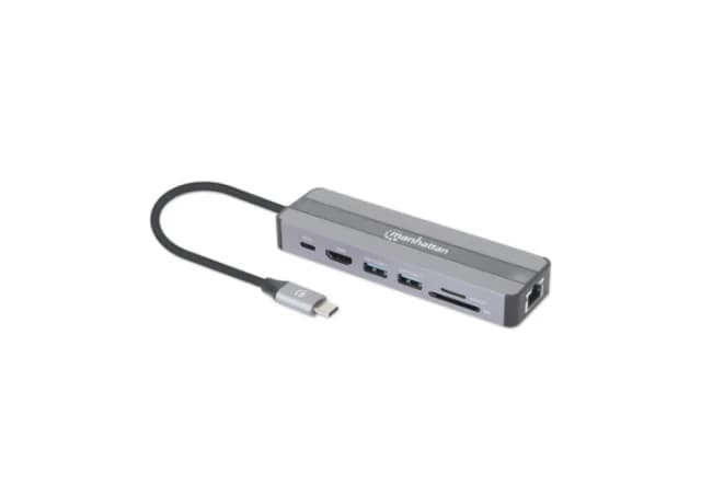 Docking station Manhattan 153928 7in1 USB-C - HDMI/2xUSB 3.0/LAN/CR/PD 87W