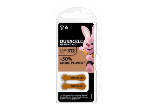 Duracell Hearing Aid 312 1,45V baterija za slusni aparat PAK6