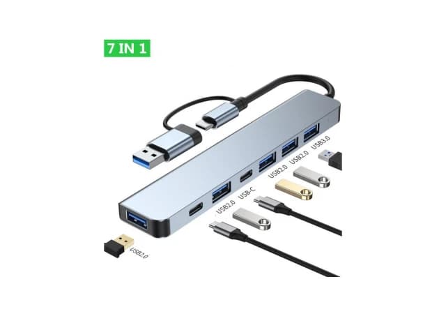 E-GREEN USB 3.0/3.1 tip C - HUB Superbrzi 5-port USB 3.0 + 2x Tip C 