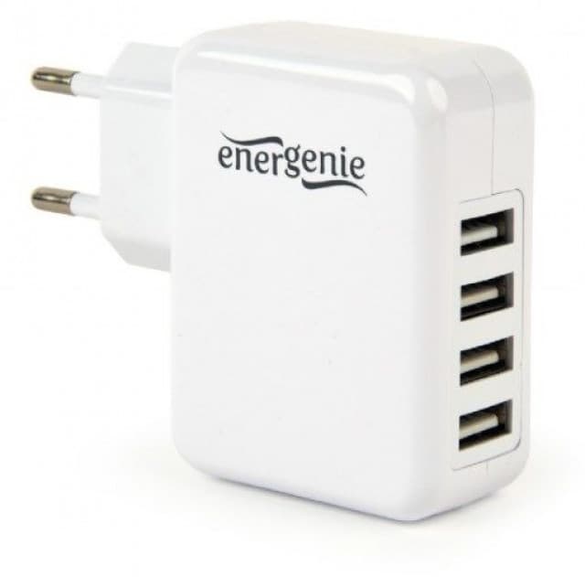 Gembird ENERGENIE 4-port Universal USB Charger, 3.1 A, White