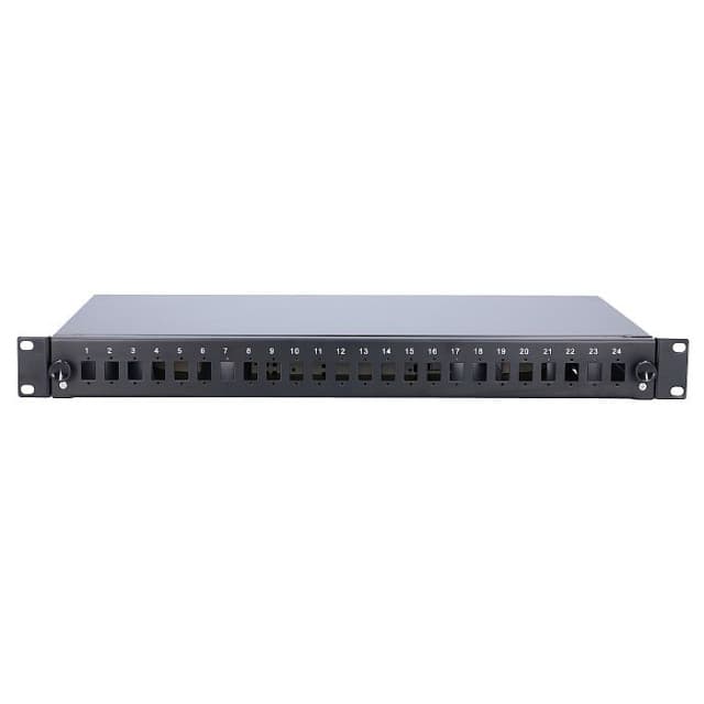 Extralink Patch panel 24 Simplex SC / 24 porta sa kasetom, bez modula, crni