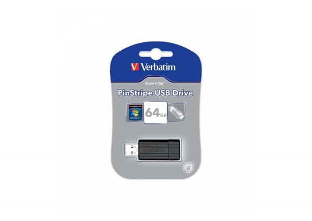 Flash USB 64GB Verbatim 2.0 Pin stripe