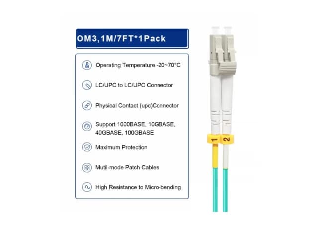 FO LC/UPC - LC/UPC MM 1M OM3 DX LSZH Aqua 2.0mm