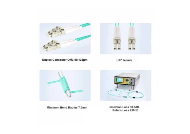 FO LC/UPC - LC/UPC MM 2M OM3 DX LSZH Aqua 2.0mm