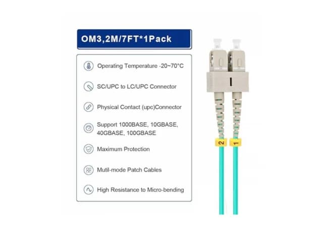 FO LC/UPC - SC/UPC MM OM3 DX LSZH Aqua 2.0mm 4769