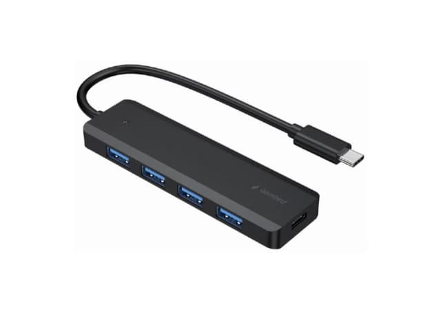 Gembird 4-port USB 3.1 (Gen.1) Type-C Hub w/Type-C Power Input Port, Black