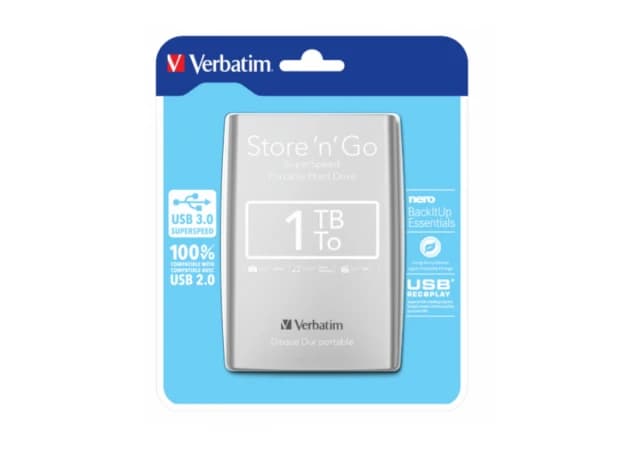 HDD E2.5" Verbatim 1TB USB 3.0 Store'n'Go 53071, Silver