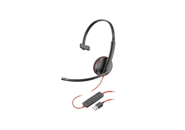 HP Poly Blackwire 3210 Monaural USB-A Headset, Black, 2yw