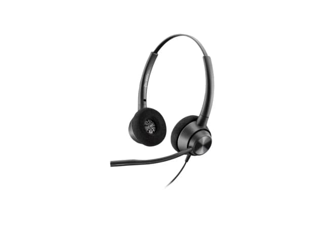 HP Poly EncorePro 320 with Quick Disconnect Binaural Headset TAA, Black, 2yw