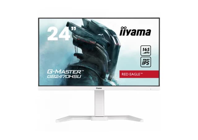 IIYAMA Monitor 24" ETE Fast IPS Gaming, G-Master Red Eagle, FreeSync Premium, 1920x1080@165Hz, 250cd/m², 1100:1, HDMI, DisplayPort, 0,8ms (MPRT), Speakers, USB-HUB (2x2.0), Black Tuner, 15cm Height Adj. Stand, White