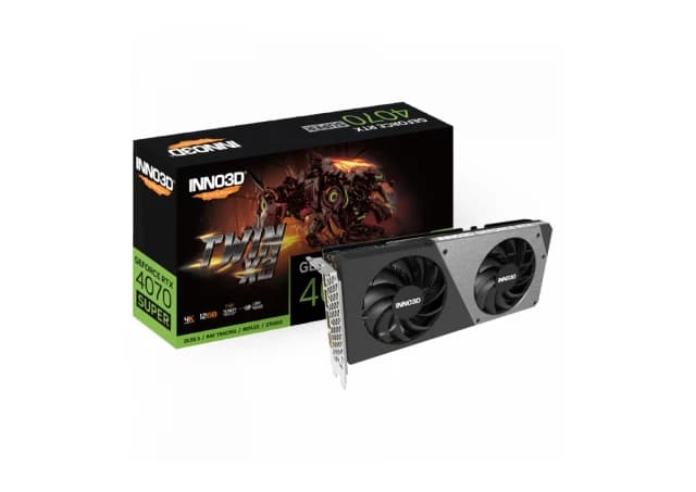 INNO3D GEFORCE RTX 4070 SUPER TWIN X2 12GB GDDR6X 192bit, 2505MHz / 21Gbps, 3x DP, 1x HDMI, 2 slot, 2 fan