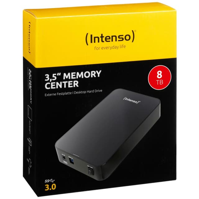 (Intenso) Eksterni HDD 3.5", kapacitet 8TB, USB 3.0, crna boja - HDD3.0-8TB/Memory-center