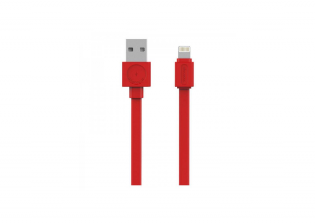 Flat USB kabl za iPhone, duž.1,5m, crveni DESIGNNEST 10451RD/LGHTBC