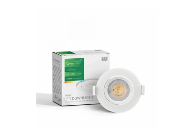 LED SPOT UGR 3W GREENTECH 3CCT 3000-4000-6500K DWX-3WH BELI SA ZAKRETANJEM