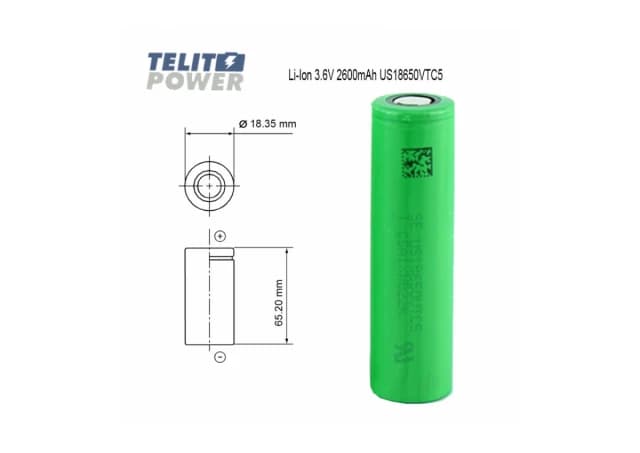 Li-Ion 3.6V 2600mAh US18650VTC5 SONY VTC5