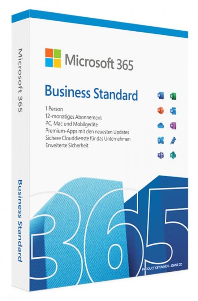 Licenca Microsoft 365 Bus Standard Retail English Sub 1YR CEE Only Medialess P8