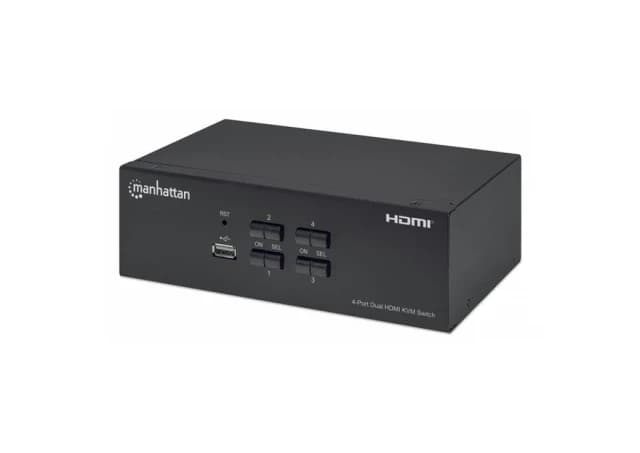 Manhattan 4-Port Dual-Monitor HDMI KVM Switch