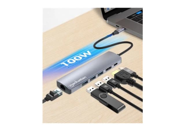 Manhattan USB-C PD 6-in-1 4K Multiport Hub