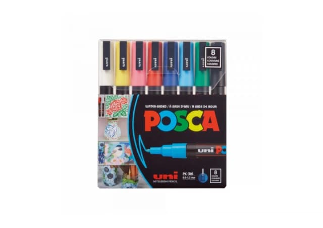 Marker Uni SET PC-3M POSCA /0.9-1,3mm 8 KOM osnovne boje