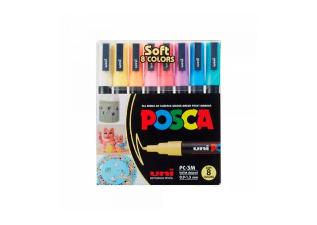 Marker Uni SET PC-3M POSCA /0.9-1,3mm 8 KOM PASTELNE BOJE