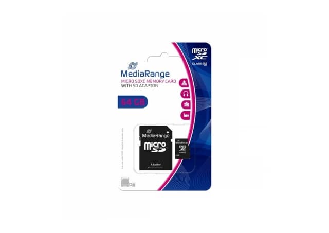 MEDIARANGE 64GB MICRO SDHC+ADPTER/C10