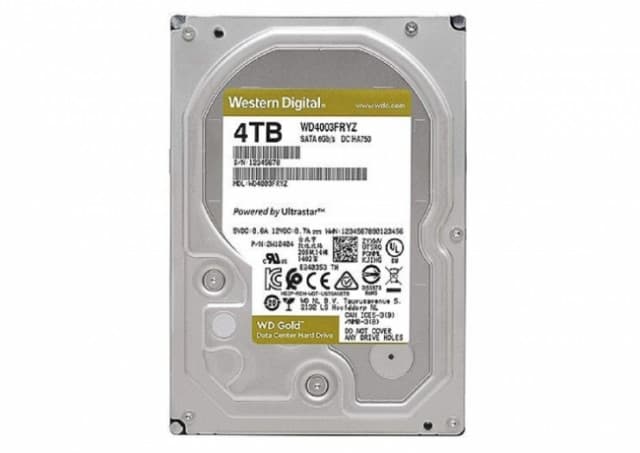 Western Digital 4TB 3.5 SATA III 256MB 7.200 WD4003FRYZ Gold