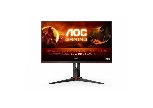 Monitor AOC Q27G2S/EU 27"/IPS/2560x1440/165Hz/4ms MPRT/HDMIx2,DP/Gsync/Pivot,visina/VESA/crna