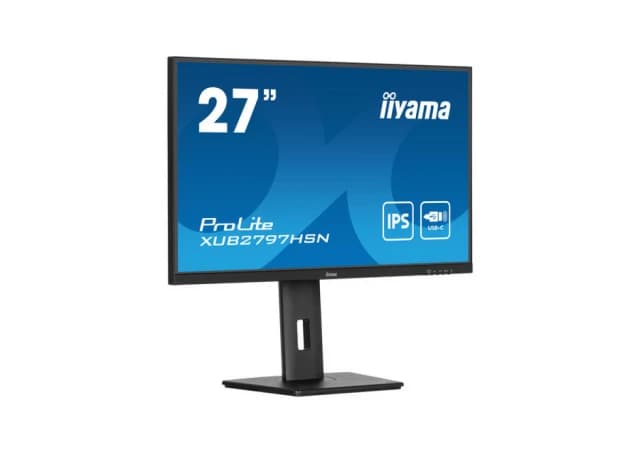 IIYAMA Monitor LED XUB2797HSN-B1 27" IPS  1920 x 1080 @100Hz  16:9 250 cd/m² 1ms HDMI DP DP out USB Hub 1 x USB Type C 65W RJ45 LAN height, swivel, tilt, pivot (rotation both sides)