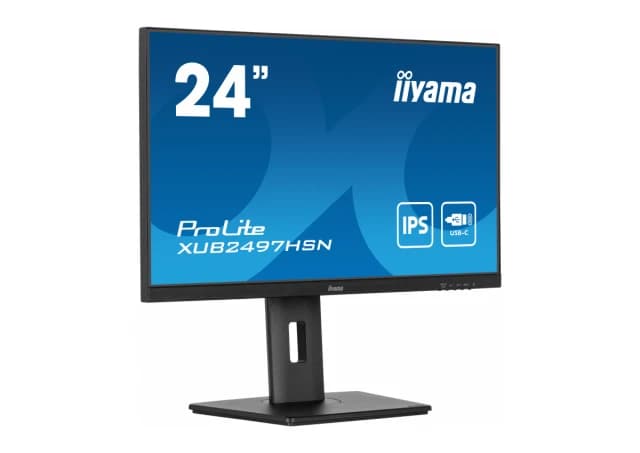 IIYAMA Monitor LED XUB2497HSN-B1 24" IPS 1920 x 1080 @100Hz  16:9 250cd 1300:1 1ms HDMI DP DO Out USB Hub, USB Type C 65W RJ45 	height, swivel, tilt, pivot (rotation both sides)