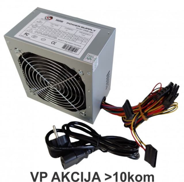 Napajanje GMB-560-12 bez kutije Gembird 560W 12cm FAN 20+4pin 4pin 12V 2xSATA 2xIDE