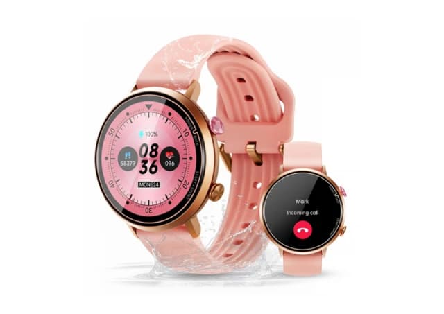 Oukitel BT60 pink Smart Watch ženski 230mAh/Heart rate/SpO2/Blood Pressure/Voice-Assist/Acceler