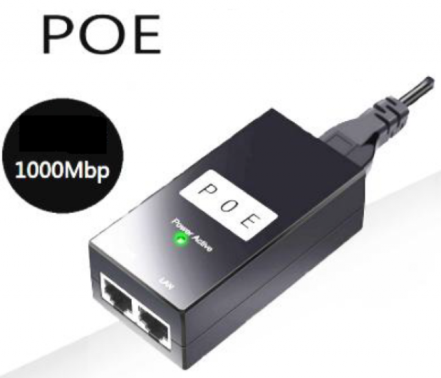 POE-INJ-4806 Gembird 48V/0.65A 30W, POE adapter Injector 1000mbps sa 2x RJ45, 100m 43120