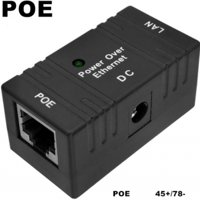 POE-INJ-4810 Gembird 48V/1A 130W, 100mbps passive POE injector od 5~48V, konektor 5.5x2.1mm 43110