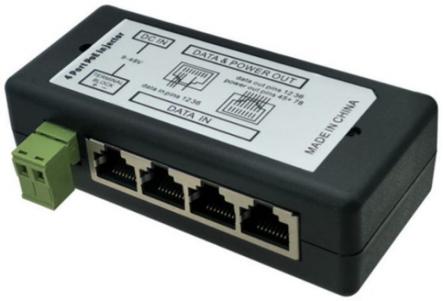 POE-INJ-4xRJ45 Gembird 4CH Pasivni prolazni POE injector,  for IP Network Camera Ubiquiti and MikroT 43115