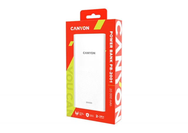 Power bank Canyon PB-2001 20000 mAh White (CNE-CPB2001W)