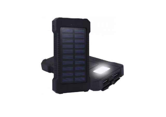 HRD-T12 ** Gembird solar power bank 12000mAh 2xUSB, LED,(959) 38632