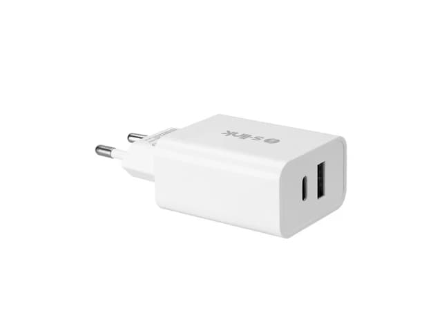 S-LINK KUĆNI PUNJAČ 20W USB-A 3A PORT + USB-C 5A PORT SL-EC60 BELI-35645